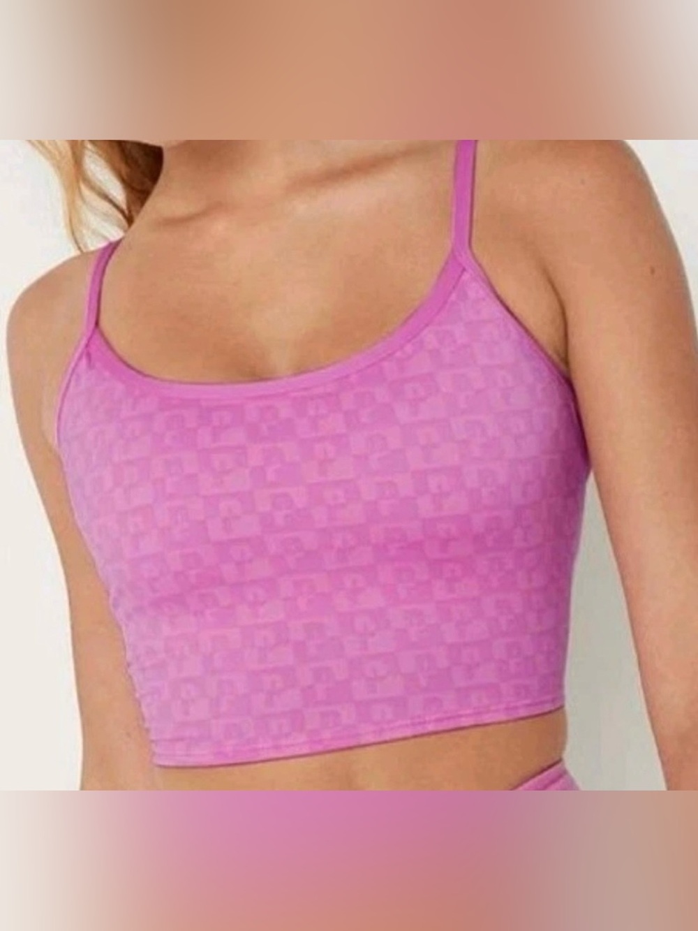 PINK Victoria's Secret Ultimate Lightly Lined Sports Crop Bra Top SIZE XXL EUC
